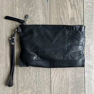 Lucky Brand Black Leather Accessory Wristlet